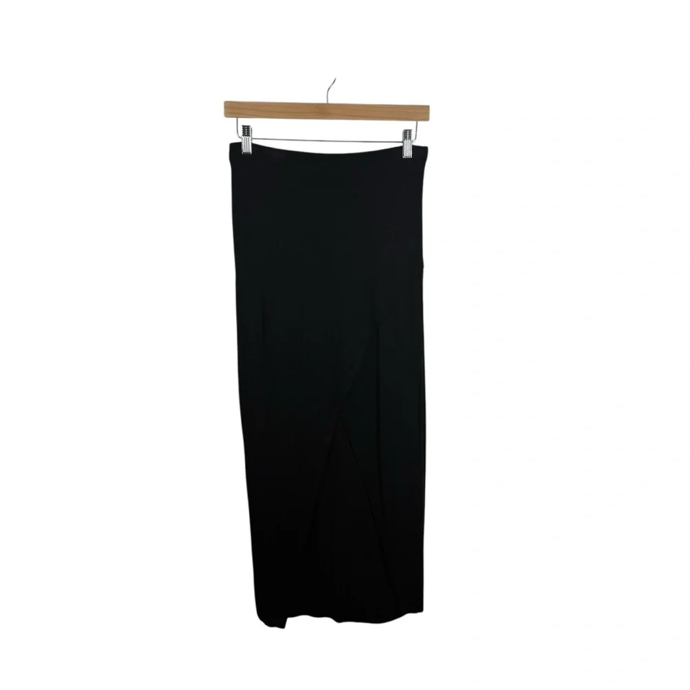 H&M Women’s Jersey Knit Crossover Front Midi Skirt Black Size S